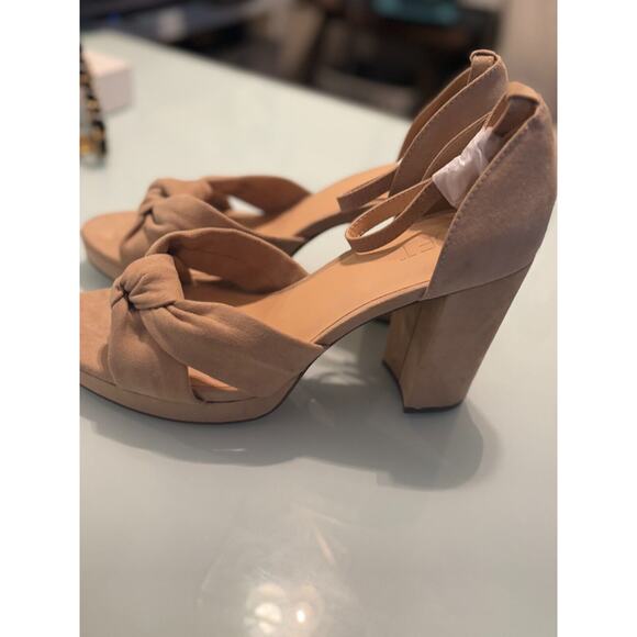 LOFT Tan Knotted Platform Heels Size 9.5 NEW - Picture 8 of 9